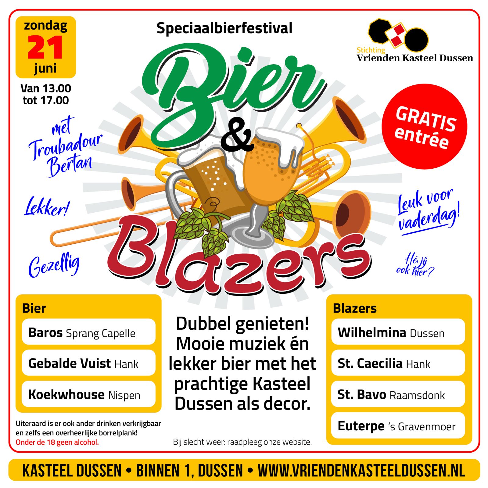 Poster AFGELAST - Bier en Blazers